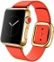 Apple Watch Edition, корпус 38 мм из 18-каратного жёлтого золота, ярко-красный ремешок с современной пряжкой