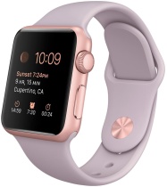 Apple Watch Sport, корпус 38 мм из алюминия цвета «розовое золото», сиреневый спортивный ремешок